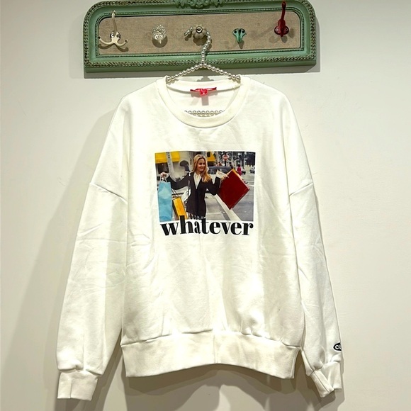 Dolls Kill Sweaters - Dolls kill sugar thrillz clueless Cher whatever white pullover sweatshirt small